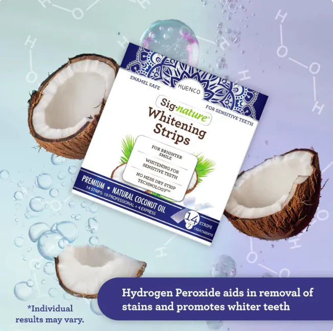 Coconut Oil Teeth Whitening Strips - 7 Pairs, Oral Cleaning
