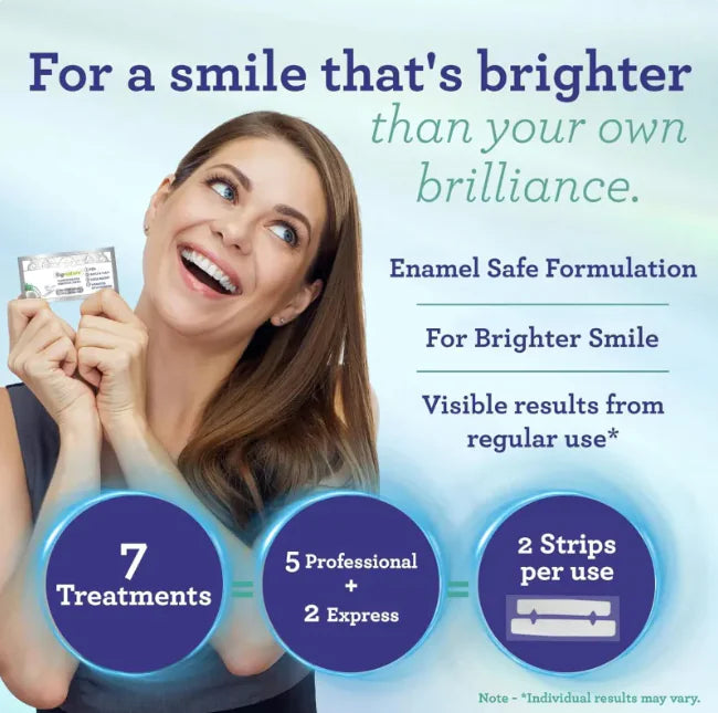 Coconut Oil Teeth Whitening Strips - 7 Pairs, Oral Cleaning